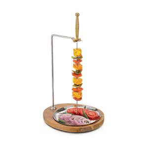 Tikka Stand - Wood base - 1 skewer