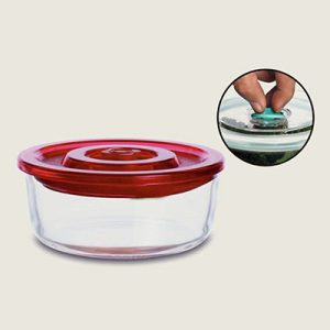 Glass Containers With Steam Release Knob (Round)