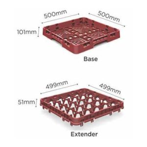 PP Polypropylene Glass Rack 25 Extender Square