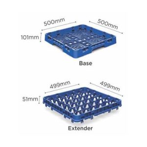 PP Polypropylene Glass Rack 36 Extender Square