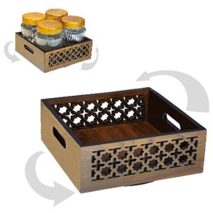 Mukhwas/Dryfruit Revolving Tray Brown