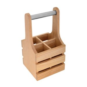 Rubber Wood Cutlery Stand Deluxe