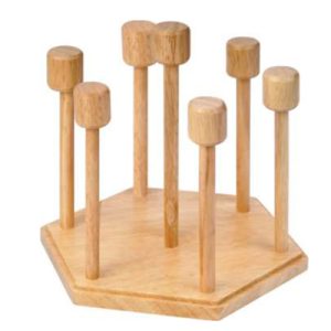 Rubber Wood Glass Stand