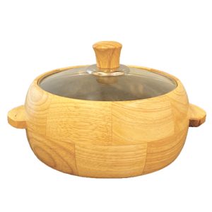 Rubber Wood Nova Casserole with Glass Lead