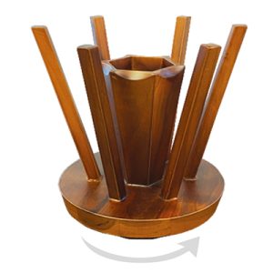 Teak Wood Glass with Spoon Stand