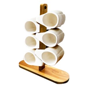 Teak Wood Mug Stand