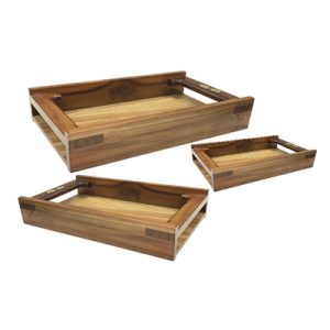 Teak Wood Zigma Serving Tray