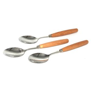 Wooden Handle Pan Spoon Set of 3