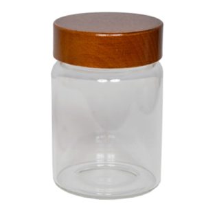 Wooden Lid Glass Bottle