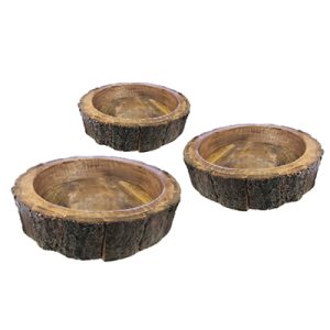 Wooden Snacks Platter 3 Pcs Set (Round)