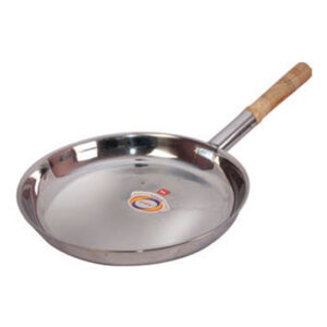 Wooden Handle SS fry Pan