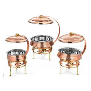 Buffet Set - Round Stand Copper, Stainless Steel, Brass