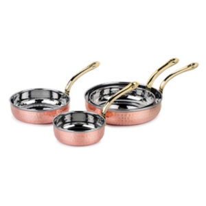 Fry Pan Brass Handle Copper, Stainless Steel, Brass