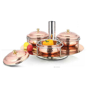 Lazy Susan - Revolving Buffet Set Copper, Stainless Steel, Brass