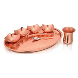 Oval Thali Set - Cu ( 7 Pcs Set ) Copper