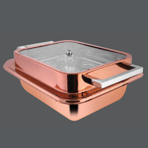 Oblong All Rose Gold Full Glass Chafe