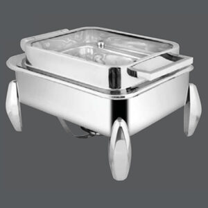 Oblong Full Glass Chafer Diamond Legs