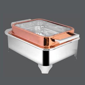 Oblong Rose Gold Full Glass Chafer E.E & Frame