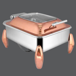 Oblong Rose Gold Glass Chafer Diamond RG Legs