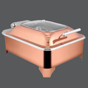 Oblong Rose Gold Glass Chafer