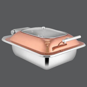 Oblong Rose Gold Glass Chafer