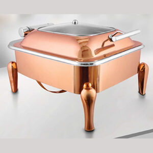 Oblong Rose Gold Glass Chafer Neo Legs RG