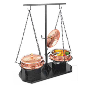 Round Chafing Dish - Twins Copper, Stainless Steel, Iron