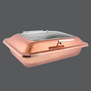 Rectangular All Rose Gold Glass Chafer