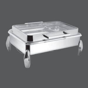 Rectangular Full Glass Chafer Diamond Legs