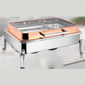 Rectangular Rose Gold Full Glass Chafer