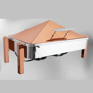 Rectangular Rose Gold Pyramid Chafer