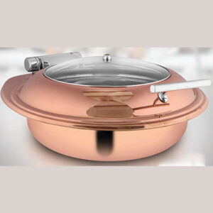 Round All Rose Gold Glass Chafer