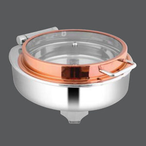 Round Rose Gold Full Glass Chafer E.E & Frame