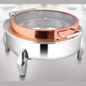 Round Rose Gold Full Glass Chafer