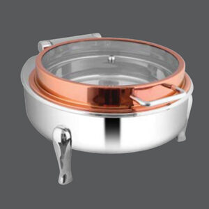 Round Rose Gold Full Glass Chafer