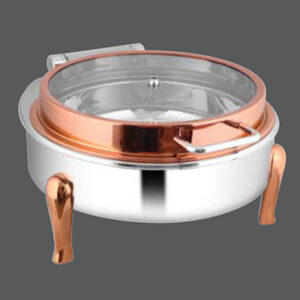 Round Rose Gold Full Glass Chafer