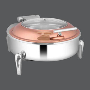 Round Rose Gold Glass Chafer