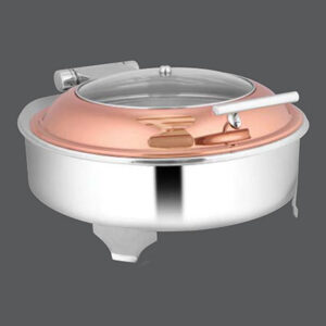 Round Rose Gold Glass Chafer