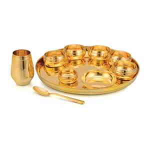 Sagan Thali Set - Big (10 Pcs Set) Brass