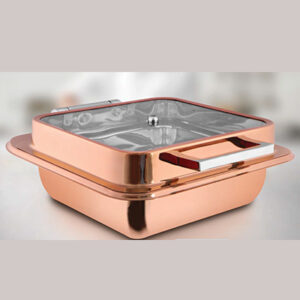 Square All Rose Gold Full Glass Chafer