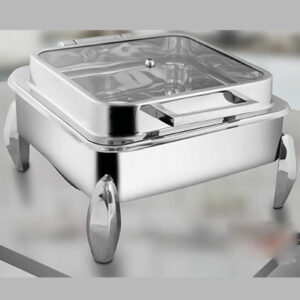 Square Full Glass Chafer W/ Diamond Legs