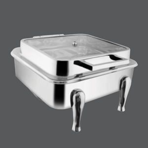 Square Full Glass Chafer Y Legs