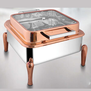 Square Rose Gold Full Glass Chafer