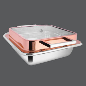 Square Rose Gold Full Glass Chafer