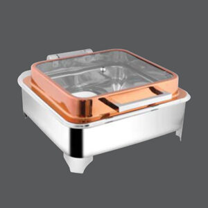 Square Rose Gold Full Glass Chafer E.E & Frame