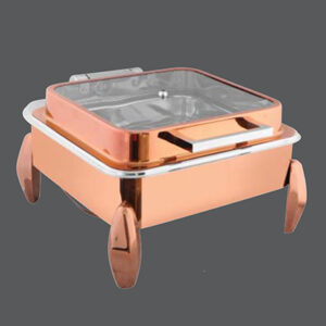 Square Rose Gold Full Glass Chafer