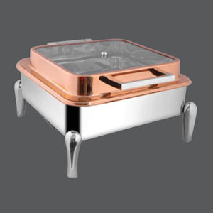 Square Rose Gold Full Glass Chafer