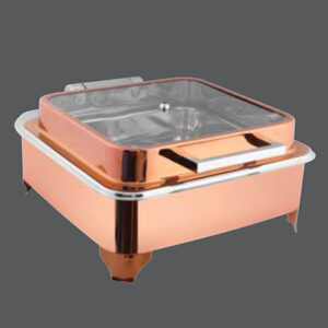 Square Rose Gold Full Glass Chafer E.E & RG Frame