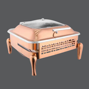 Square Rose Gold Glass Chafer