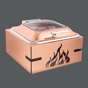 Square Rose Gold Glass Chafer